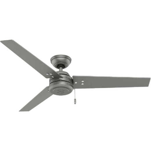 Hunter Cassius 52 In. Matte Silver Damp Rated Ceiling Fan